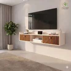 Rack Suspenso Multifuncional Perfeito para Sala ou Quarto Nicho 2 Portas  Varias Cores