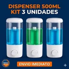 Dispenser Porta Sabonete Líquido Álcool Gel e Detergente Parede 500ml