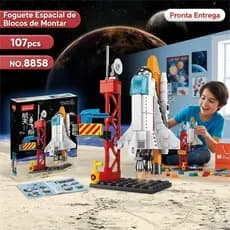 Blocos de Montar Mini Foguete Espacial Brinquedo Educativo Presente Criança Menino e Menina
