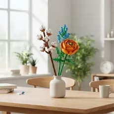 Kit Flores Blocos de Montar com 20 30 ou 50 Peças Mini Buquê Decorativo Colecionável Brinquedo