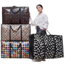 Sacolão Reforçado com Zíper para Viagem, Compras, Mudanças e Organização – Estampas Sortidas
