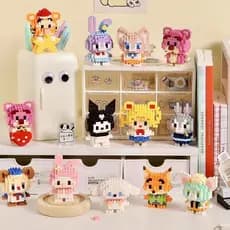 blocos de montar bob esponja Montáveis e Colecionáveis petit block Stitch Mario Pikachu Personagens