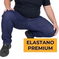 Calça Jeans Masculina Plus Size Tamanho Grande Trabalho Serviço Dia a Dia Reforçada Lycra Elastano