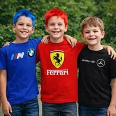 Kit 3 Camisetas ou avulsa Infantil Algodão Ferrari BMW Mercedes Carros Esportivos