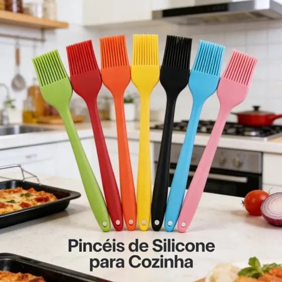 Kit Com 1 - Pincel de Silicone Culinário Multiuso De Cozinha Super Resistente
