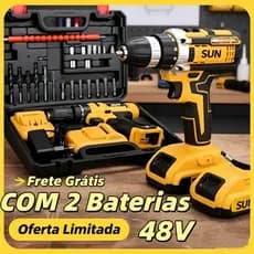 Parafusadeira Furadeira  48V 1/2 Bateria  3 funções de Elétrica Sem Fio Impacto Completo Acessórios