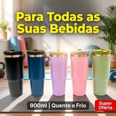 Garrafa Térmica 900ML Com Bico Com Alça Flip Tumbl Aço Inoxidável Academia Trabalho