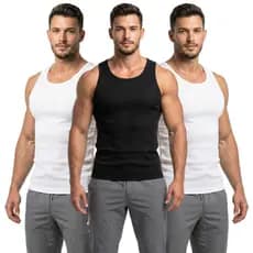 Kit 3 Regatas Masculina Ribana Modelo Americano Slim Fit Academia Treino