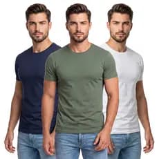 Camiseta Masculina Algodão Peruano Premium Durabilidade e Estilo – Kit 2/1 UNI