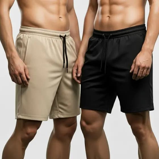 Kit 2 Peças Shorts Tactel Com Elastano Masculino Tecido Leve E Confortável Moda Praia