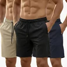 Kit 3 Shorts Masculinos Tactel  Elastano  Academia Corrida e Fitness com Conforto Total