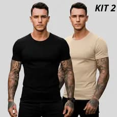 Kit 2 Camisetas Masculinas Básicas 100% Algodão Premium Conforto e Estilo