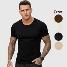 Camiseta Masculina Lisa 100% Algodão Fio 30.1 Premium Confortável