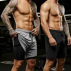 Kit 2 Bermudas 2 em 1 Dry Fit Masculinas para Treino e Corrida