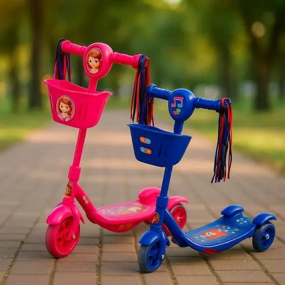 PATINETE INFANTIL 3 RODAS DOBRÁVEL COM LUZ E SOM | VEÍCULO INFANTIL SEGURO E SUPER RESISTENTE
