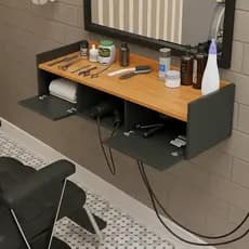 Bancada Suspensa Barbearia Cabeleireiro 90cm Com 2 Portas Varias Cores