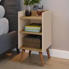 Mesa de Cabeceira Organizador Pés Retro em PVC Nicho com Porta Celular Max Nicho