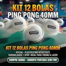 Kit 12 Bolinhas de Ping Pong 40mm – Treino Sem Interrupções