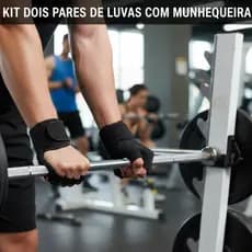 Kit 2 Pares Luva Musculação Com Munhequeira Neoprene Treino Pesado Anti-Calo
