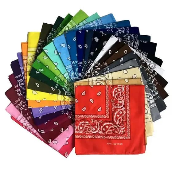 Kit 12 Bandanas Lenço Estampada - Moda Rock - Poliéster-Colorido 55*55cm -atacado