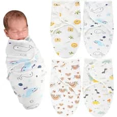 Cueiro Swaddle Ajustável Com Velcro Bebê Enrolado Charutinho Recém Nascido 70cm x 62cm