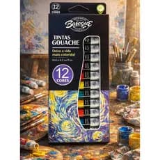 Kit 12 Cores Tinta Profissional / Acrílica, Óleo, Aquarela e Guache em Bisnagas 6ml