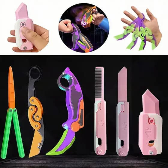 Mini Pistola Brinquedo Anti Estresse 3D Formato Arminha/Faquinha/Variado desenho