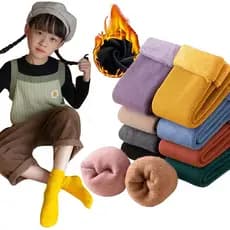 Kit 03 Meias de Flexíveis para Crianças / Térmicas, Grossas e Quentes para Frio/Serve 3-8 Anos