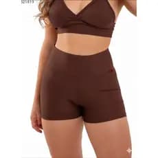 Kit 2 Short Empina Bumbum Cintura Alta Suplex Zero Transparência Academia