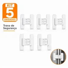 Kit 5 Travas De Segurança proteção Infantil Bebe Multiuso Para Portas E Janelas Armario 3M