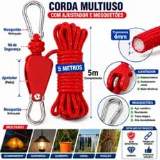 Corda segurança  Resistente Multiuso Para Camping Trilha Construção E Carga Construção 5 Metros