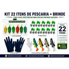 Iscas ArtificiaL Pesca Sapo Sapinho Sinos Duplos Par de Luvas/ Iscas Tucunare Traira Kit 22 unidades