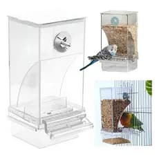 Comedouro De Aves Sementes Em Acrílico Para Gaiolas Calopsita Canarios Periquitos