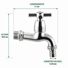 Torneira Multiuso Cromada Reforçada Para Tanque Pia Lavanderia E Jardim