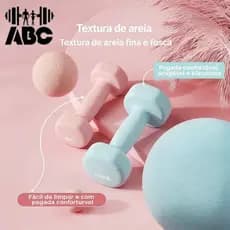 Par Halter Sextavado Emborrachado 1ou 2kg Academia Musculação