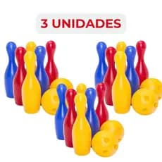 KIT 1, 2 ou 3 Jogos De Boliche Infantil com 6 pinos e 2 bolas cada