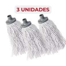 Kit Refil MOP Esfregão Com Rosca Universal Algodão para Limpeza Geral - ESCOLHA A QUANTIDADE