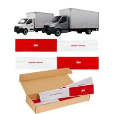 Kit 40 Faixas Adesivo Refletivo Reflexivo Lateral + Parachoque Caminhão Bau 3/4 Van | Marca 3M