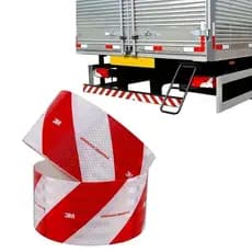 Kit 10 Faixas Refletivas Parachoque Traseiro 3M Adesivo Reflexiva 2,40m x 10cm Alta Resistência