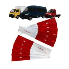 Kit 20 Faixas Adesivo Refletivo Reflexivo Lateral + Parachoque Van Ônibus Caminhão | Marca 3M
