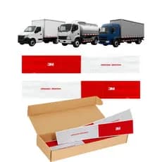 Kit 50 Faixas Adesivo Refletivo Reflexivo Lateral + Parachoque Ônibus Carreta Caminhão | Marca 3M