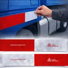 Kit Faixa Refletiva Adesivo Marca Avery (Original) 30x5cm p/ Caminhão Carreta Onibus Reboque Bitrem