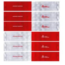 Kit Faixa Refletiva Lateral Adesivo Marca Avery 30x5cm Caminhão Carretinha Van Caçamba Bau Moto