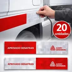 Kit 20 Faixa Refletiva Adesivo Lateral Avery (Original) - Caminhão Van Microonibus Onibus Bau