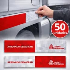 Kit 50 Faixas Refletiva Adesivo Lateral Avery (Original) - Ideal p/ Caminhão Carreta Onibus Carreta
