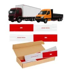 Kit 80 Faixas Refletivas Laterais Adesivo 3M Caminhão Toco Truck Carreta Ônibus 30x5cm Reflexivo