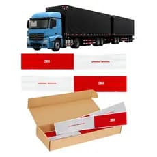 Kit 100 Faixas Adesivo Refletivo Reflexivo Lateral + Parachoque Carreta Caminhão Tanque | Marca 3M