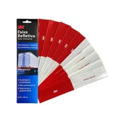 Kit 10 Faixas Refletivas Laterais Adesivo 3M 30x5cm (5 Direito e 5 Esquerdo) Alta Reflexão Reflexivo
