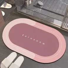 Tapete de Banheiro Absorvente Antiderrapante Oval Diatomita Secagem Rápida Saída do Banho Doméstico Não Escorrega Macio