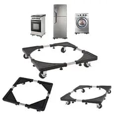 **Título:**​ Suporte Ajustável Inox p/ Geladeira Lavadora Fogão c/ 4 Rodízios 30x50cm